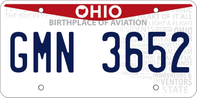 OH license plate GMN3652