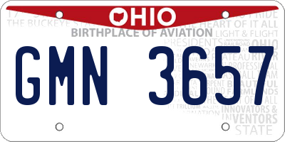 OH license plate GMN3657