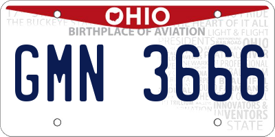 OH license plate GMN3666