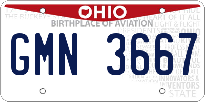 OH license plate GMN3667