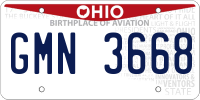 OH license plate GMN3668