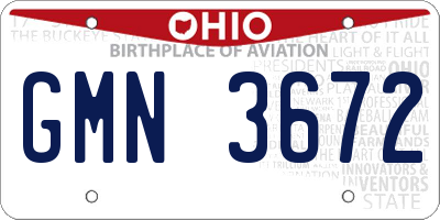 OH license plate GMN3672
