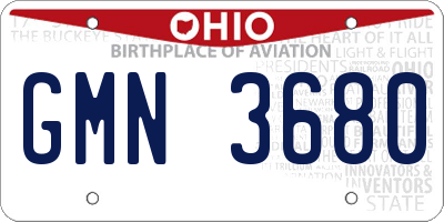 OH license plate GMN3680