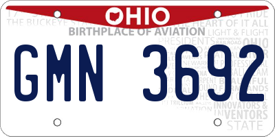 OH license plate GMN3692