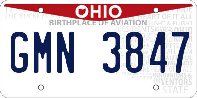 OH license plate GMN3847