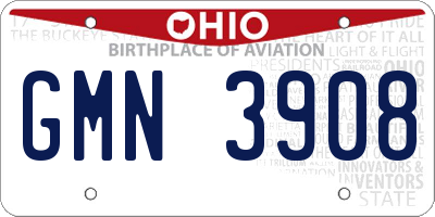 OH license plate GMN3908