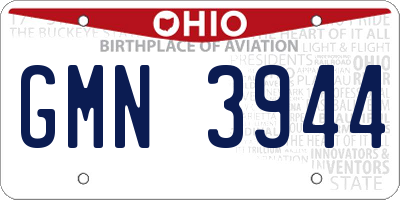 OH license plate GMN3944