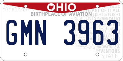 OH license plate GMN3963