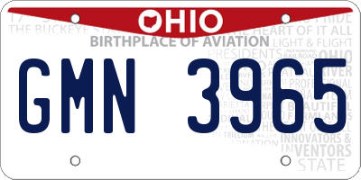 OH license plate GMN3965