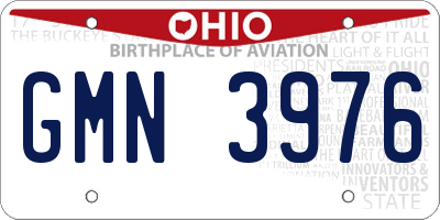 OH license plate GMN3976