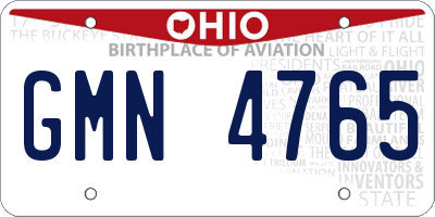 OH license plate GMN4765