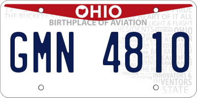 OH license plate GMN4810