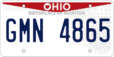 OH license plate GMN4865