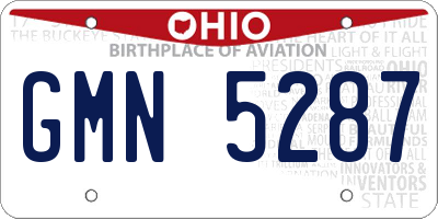 OH license plate GMN5287