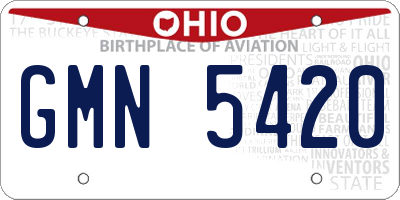 OH license plate GMN5420