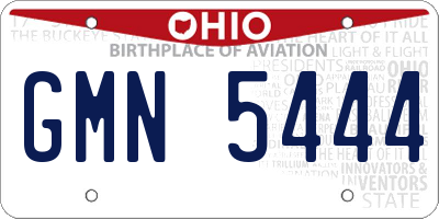 OH license plate GMN5444