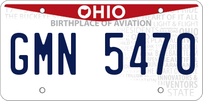 OH license plate GMN5470