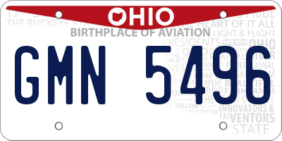 OH license plate GMN5496