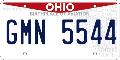 OH license plate GMN5544