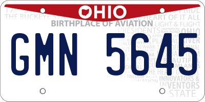 OH license plate GMN5645