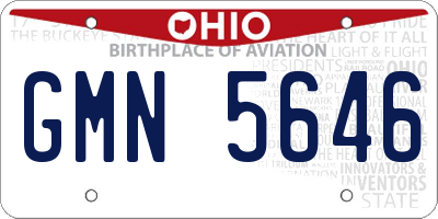 OH license plate GMN5646