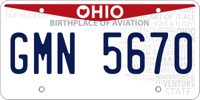 OH license plate GMN5670