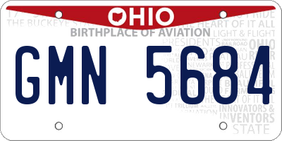 OH license plate GMN5684