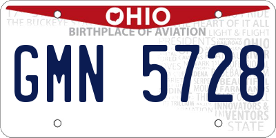 OH license plate GMN5728