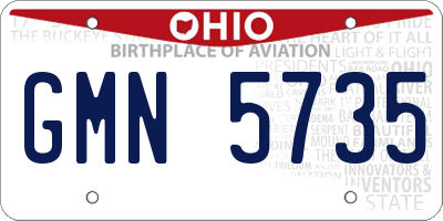 OH license plate GMN5735