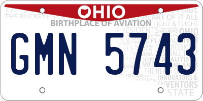 OH license plate GMN5743