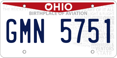 OH license plate GMN5751