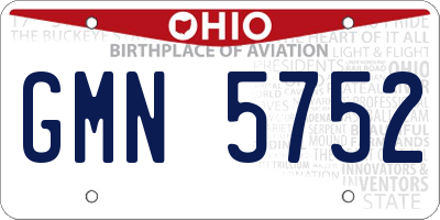 OH license plate GMN5752