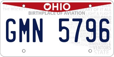 OH license plate GMN5796