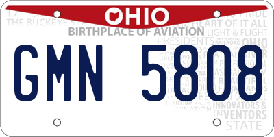 OH license plate GMN5808