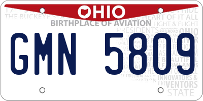 OH license plate GMN5809