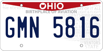 OH license plate GMN5816