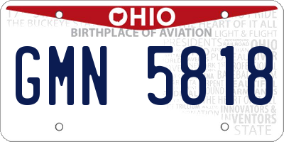 OH license plate GMN5818