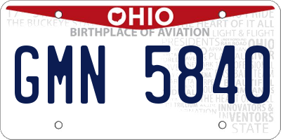 OH license plate GMN5840