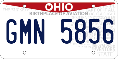 OH license plate GMN5856