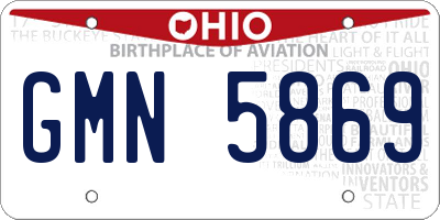 OH license plate GMN5869