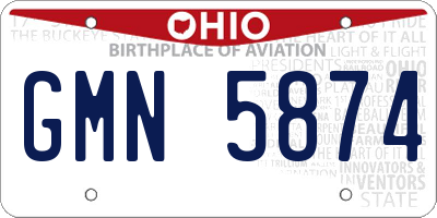 OH license plate GMN5874