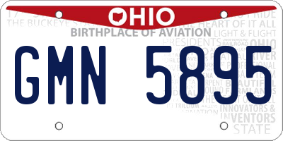 OH license plate GMN5895