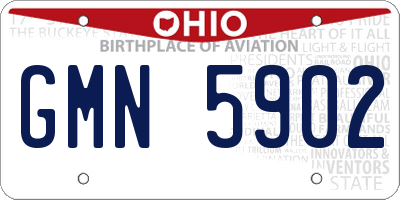 OH license plate GMN5902