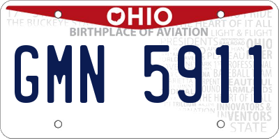 OH license plate GMN5911