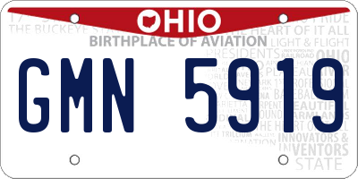 OH license plate GMN5919