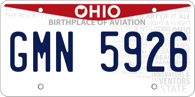 OH license plate GMN5926