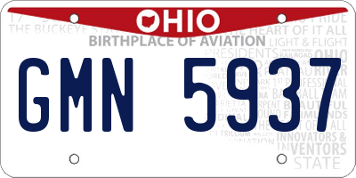 OH license plate GMN5937