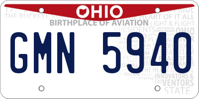 OH license plate GMN5940