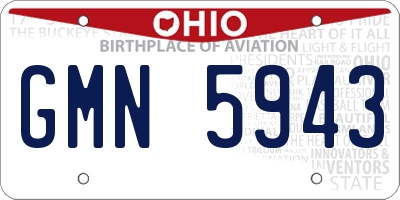 OH license plate GMN5943