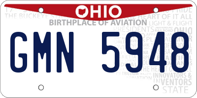 OH license plate GMN5948